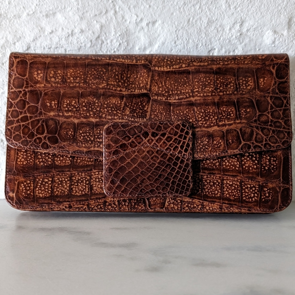 Vintage Maxima alligator clutch